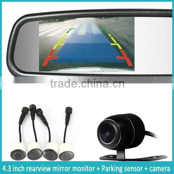 HOT SALE!!!4.3 Inch Lcd Monitor With 2 Video Input Rearview Mirror Automatic Car Parking System Near License Plate Frame