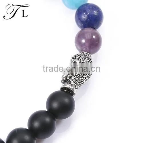 Natural Marble/Lava /Tiger Eye/ Onyx Stone Bracelet Dull Polish Stone Bracelet photo-3