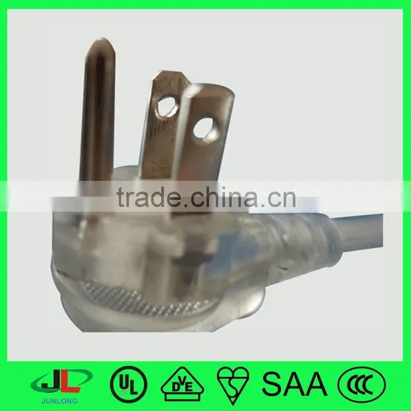 NEMA Transparent Extension Cord UL 3 Pin Plug American Electric Wires for Sale photo-4