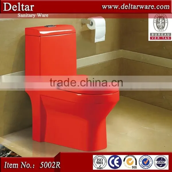 One Piece Black Toilet, Sanitary Colored Ceramic Toilets, Colored Toilets For Sale photo-3
