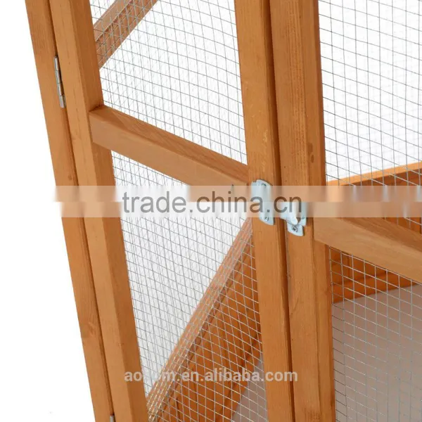 Pawhut 65" Green/Brown Large Hexagonal Outdoor Aviary Wooden Bird Cage photo-5
