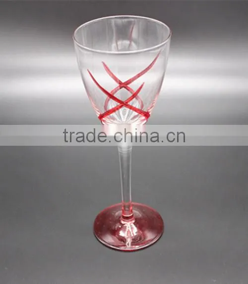 Wholesale Clear Goblet With Lines Of Different Colors photo-2