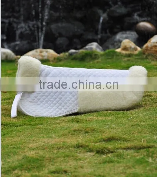Wool Felt Half White English Horse Products Saddle Pad photo-2