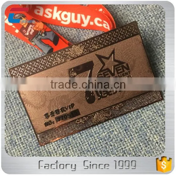 Custom Embossed Metal Bronze Membership Card photo-4