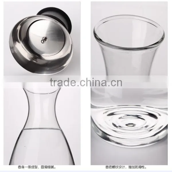 Glass Water Carafe With Stainless Steel Lid, Glass Iced Tea Pitcher With Glass Set photo-5