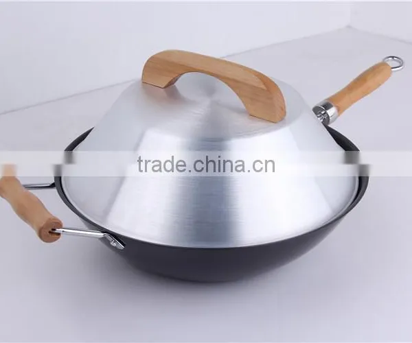 FDA LFGB Certificate Wooden Handle Cookware Sets Wok Nonstick photo-3