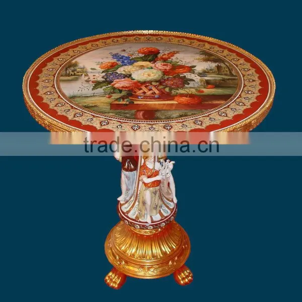 Adorable Cherubs Designed Porcelain Handicraft Small Round Table, Home Decorative Porcelain Art Table photo-3