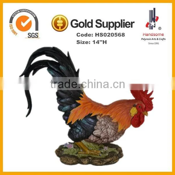 24 Inch Garden Decoration Resin Animal Sculpture Lifelike Standing Rooster photo-6
