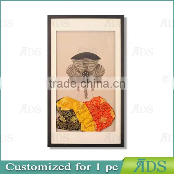 Framed Handmad Fabric Painting Designs Scenery Art photo-2