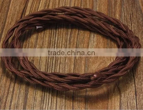 Electrical Wire Fabric Weaving Cable Colorful 2 Cord Textile Braided Wire photo-2