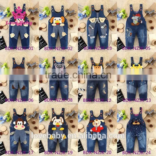 Baby Boy Cutting Bear Winter Sling Denim Trousers Korean Fashion Design Pants Fit 1-2-3T Kids photo-6