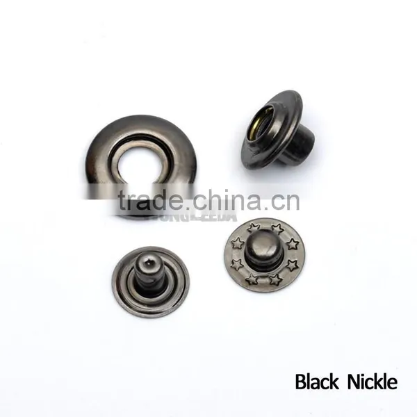 4 Part Brass Metal Snap Button 16mm Bubble Fastener Black/nickle/Bronze Jacket Fastener photo-2