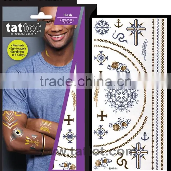 Flash Adult Temporary Tattoo Multi Color Metal Tattoo Sticker