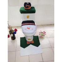 Plush Christmas snowman toilet sets three-piece holiday decorations Household hotel supplies