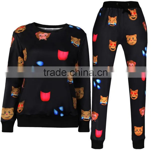 3D Printed Joggers Pullover Sweatshirt Womens Tracksuits Sports Suits Hip Hop Sportwear for Sale photo-3
