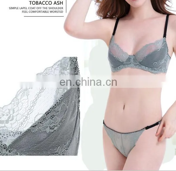 Lace Bra & Brief Sets Push up Bra Set for Women Underwear Set Brassiere Transparent Bralette photo-2