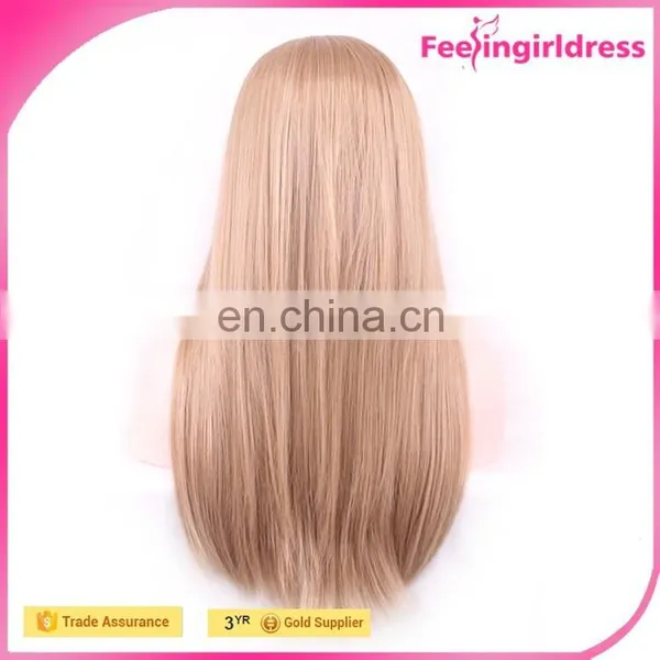 68CM Straight Heat Friendly Hair Long Blonde Wig photo-3