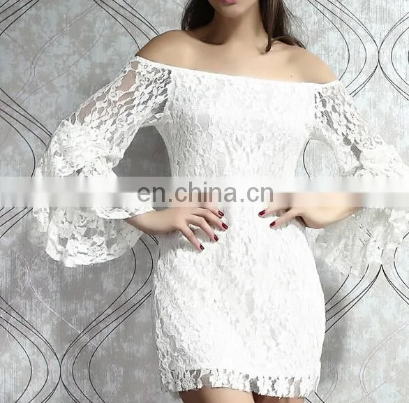 Pure Color Casual off Shoulder Dress photo-5