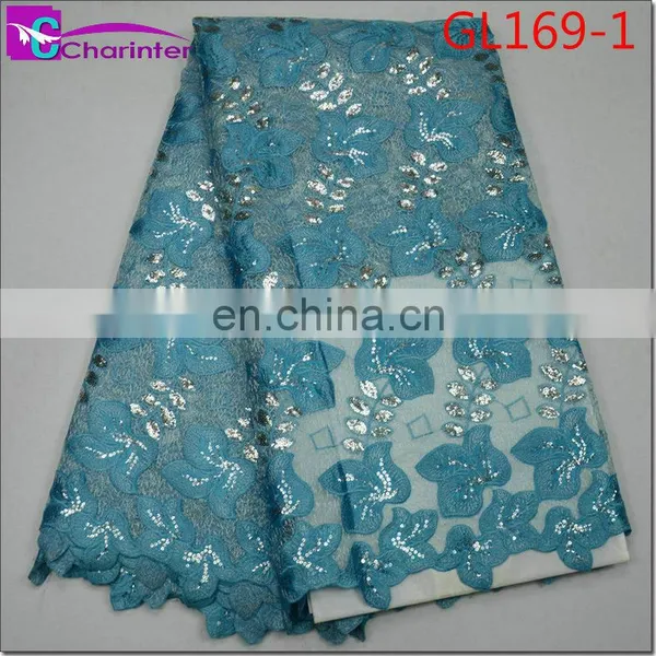 African Wedding Lace Fabrics Organza GL169 photo-2