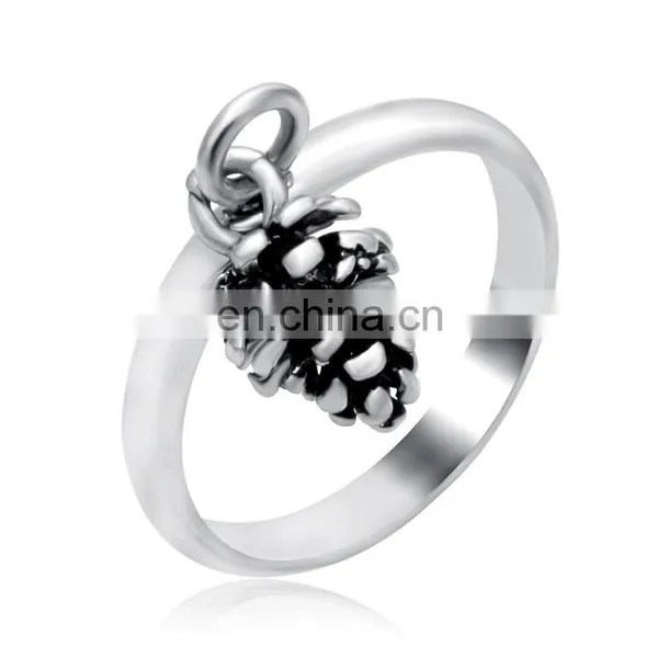 Ally Express Cheap Wholesale Metal Antique Silver 3D Pine Cone Ring For Women photo-2