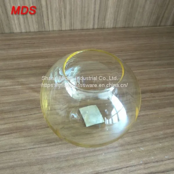 Round Yellow Small Glass Fish Bowl Vase for Flowers photo-2