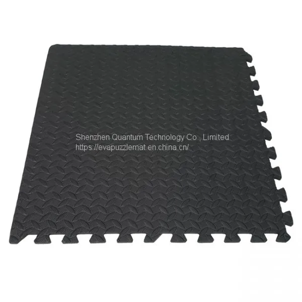 QT MAT Non-toxic Odorless Formamide Below 200PPM 24in x 24in 4pcs/set EVA Foam Leaf Texture Interlocking Gym Puzzle Exercise Mat photo-2
