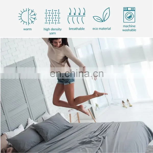 Wholesale Premium Quality Machine Washable Durable Waterproof Lightweight Warm Bed Sheet For Winter photo-6