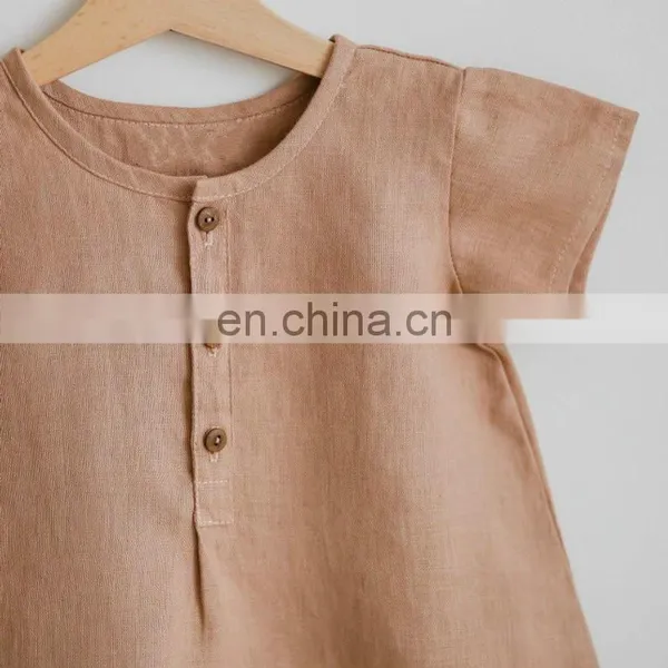 Infants & Toddler Fashion Cotton Clothes Baby Girls Princess Linen Romper photo-3