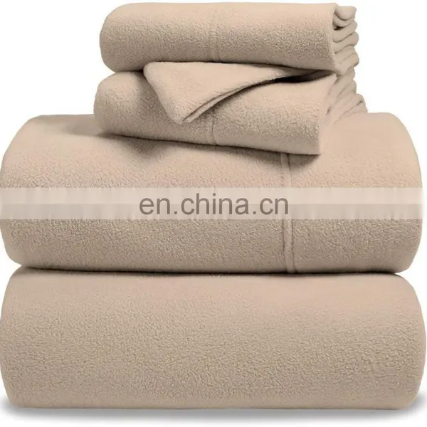 OLIVEHOME Super Soft Fleece Sheet Set Extra Plush Polar Fleece Bed Sheets Teddy Fleece Fitted Sheet photo-3