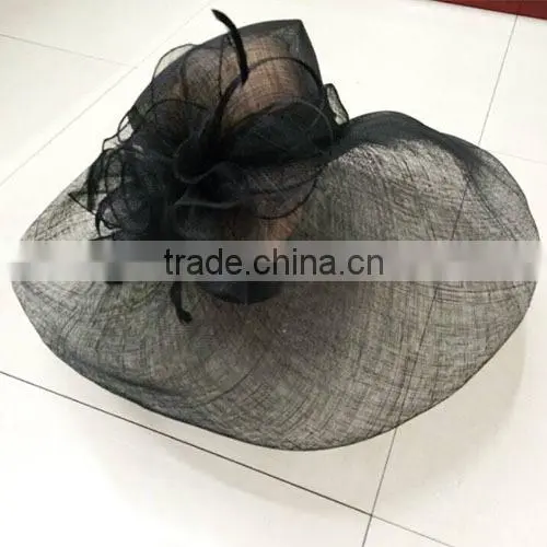 Kentucky Derby Wedding Dress Wide Brim Sinamay Flat Hat Small Order photo-6