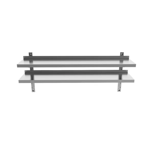 Modular Aluminum Wall Shelf System with Adjustable Brackets for Retail Display
