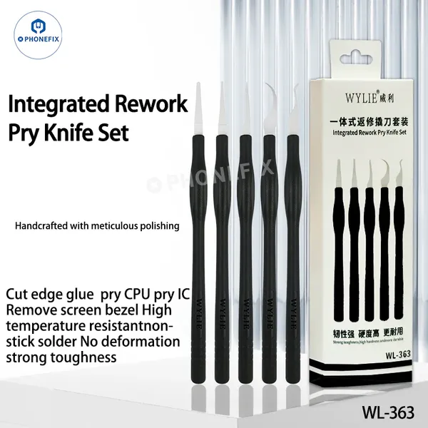 WYLIE WL-363 5-in-1 Pry Tool for Mobile Device Adhesive and Glue Removal