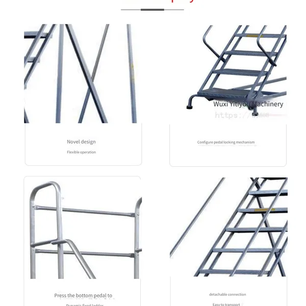 Stainless Steel Climbing Ladder, Mobile Ladder for Workshops, Industrial Turnover Ladder, Anti-slip and Stable, Customizable on Demand, Automatic Brake, Mobile photo-4