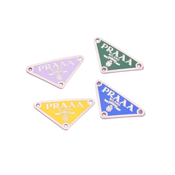 Custom Triangle Soft Enamel Metal Label For Bag Clothing Brand Logo