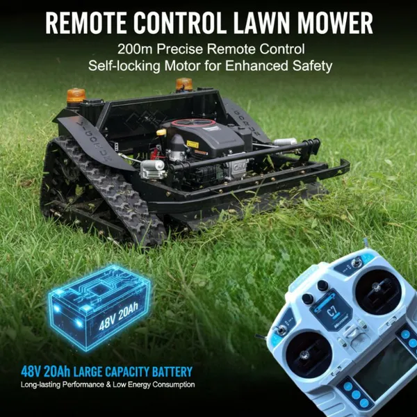 RC Lawn Mower Robot Electric Heat-Resistant Motor Design Brush Cutter and Grass Trimmer For Slopes & Hillsides