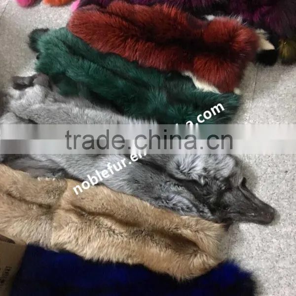 Factory China Plush Winter Bright Real Fox Fur Blanket Fashion Dyed Raw Skin Color Fox photo-2