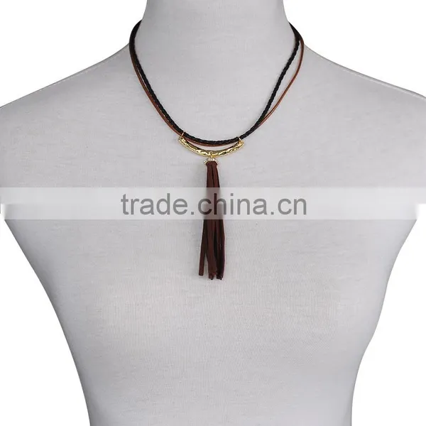 2016 America Sex Picture Exotic Jewelry Leather Tassels Pendant Necklace photo-4