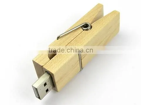 New Design Wooden Clothes Peg Usb Flash Drive photo-2