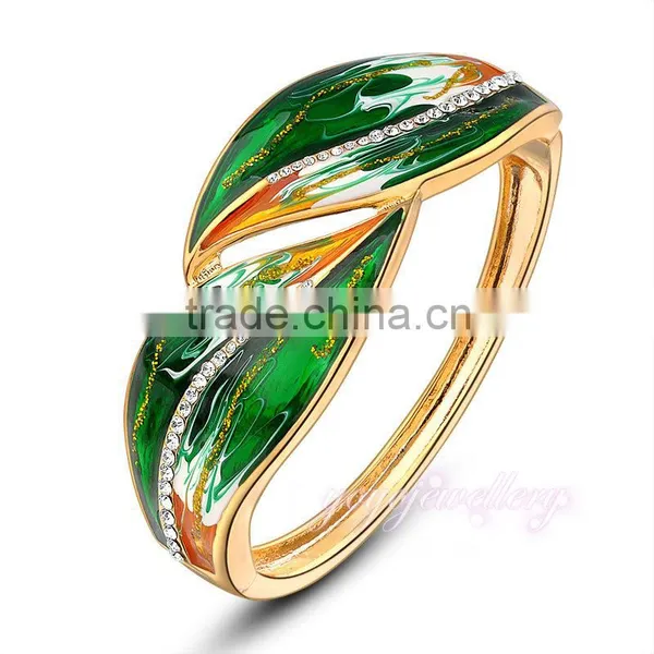 Leaf Shap Brass Gold Plated Indian Fashion Fake Gold Bangle photo-2