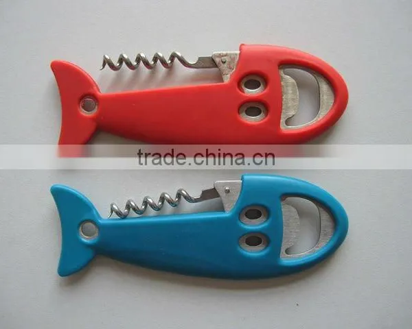 Fish Shape Silicone Bottle Opener With Stainless Steel