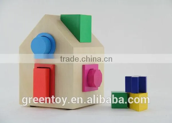 Wooden House Block Toy Educational Toys Baby Gift