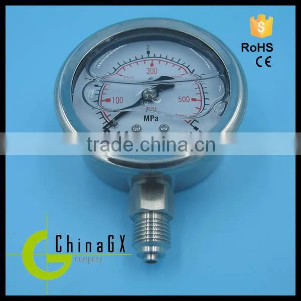 PGV Series All Stainless Glycerine or Silicone Oil Filled Pressure Gauge Manometer photo-2