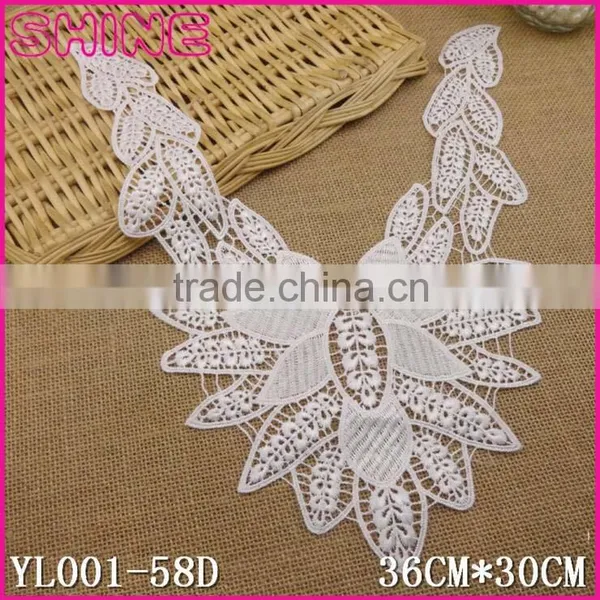 Factory Cheap 36cm*30cm Water Suloble Floral Nylon Woman Flower Embroidery DIY Lace Collar Design