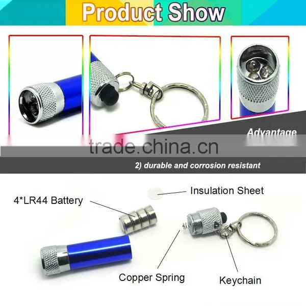 (120400) Wholesale Mini Aluminum Alloy 3led Keychain Flashlight photo-3