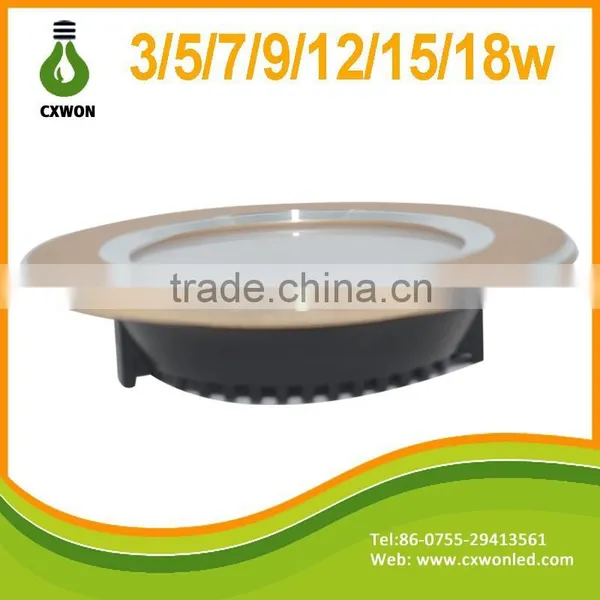 Special Design Golden Shell Led Downlight 12w Smd Samsung Chip Down Lamp 85-265v Ceiling Light Design With CE RohS photo-5