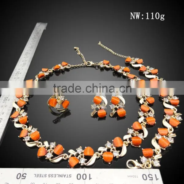 Fashion18k Gold Plated Fashion Necklace Jewelry Set , Women Gold Necklace Jewelry Top Quality photo-2