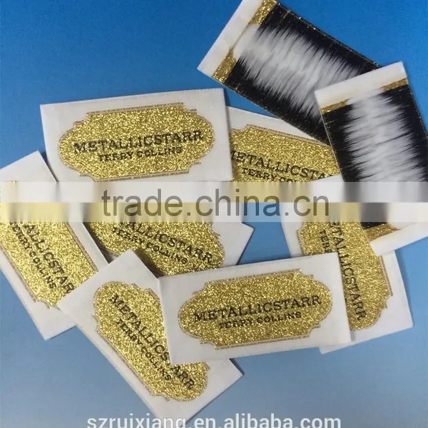 Lurex Yarn Metallic Thread Golden Woven Label photo-2