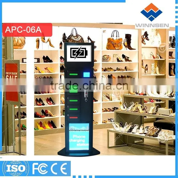 6 Lokcers Cheap Fast Charge Wifi Universal Cell Phone Charging Tower/ Battery Emergency Mobile Phone Charger APC-06A photo-4