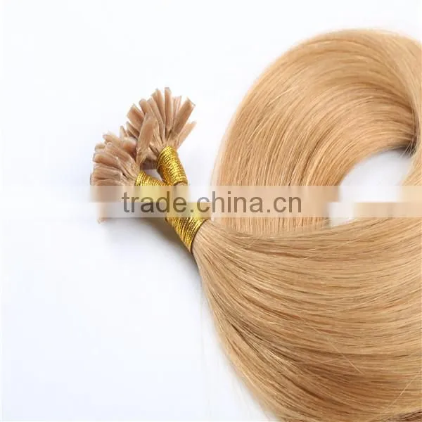 Wholesale Large Stock Color 613 Remy u Tip Nail Tip Keratin Human Hair Extension photo-3