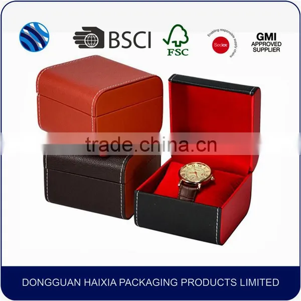 2016 Luxury PU Leather Single Watch Storage Case Box With Sponge Pillow photo-3